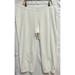 Eileen Fisher washable stretch crepe pants cropped ankle stretch white XL